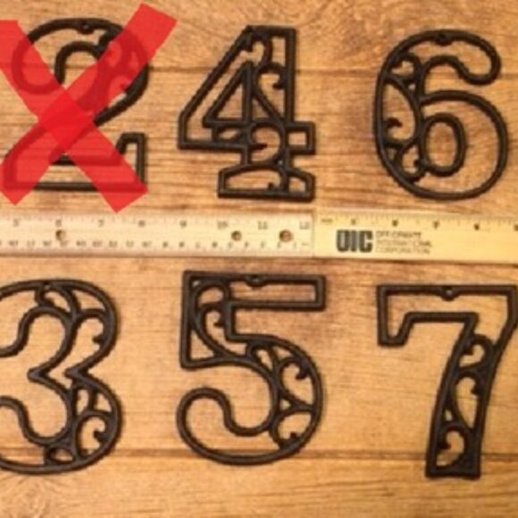 "7" (Seven) Address Number Ornate Cast Iron Filigree 4 5/8" tall 0184-0557-7 - Picture 16 of 16